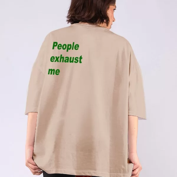 C1145 | People Exhaust Me - Oversized Μπεζ C1145