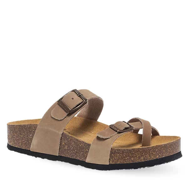 Γυναικεία Δερμάτινα Σανδάλια Plakton 341032 Taupe