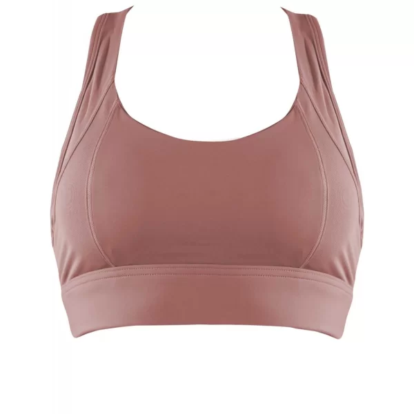 Γυναικείο αθλητικό μπουστάκι με ενώσεις στην πλάτη ΡΟΖ