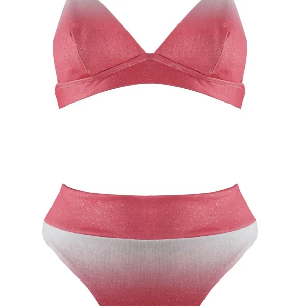 Set μαγιό τρίγωνο bikini παρτό ψηλόμεσο. Καλύπτει B cup COPPER