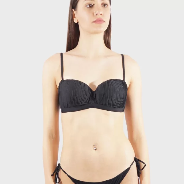 Γυναικείο bra LUNA ενσωματωμένη επένδυση αποσπώμενες τιράντες. Καλύπτει D CUP ΜΑΥΡΟ