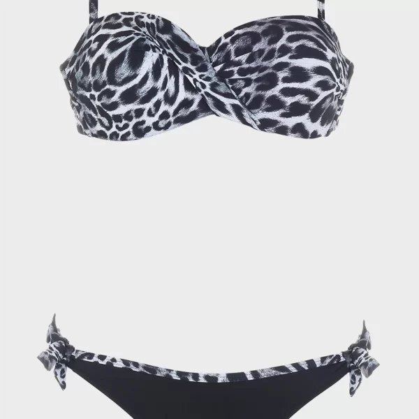 Bikini strapless animal print.Kαλύπτει στήθος B Cup ANIMAL