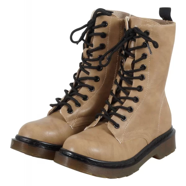 Γυναικείο μποτάκι φερμουάρ αντιολισθητική σόλα δερματίνη. SAND