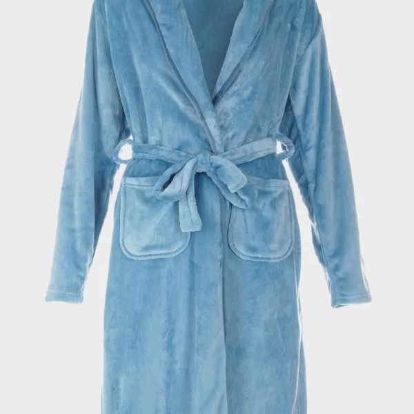 Γυναικεία μονόχρωμη ρόμπα coral fleece ΣΙΕΛ