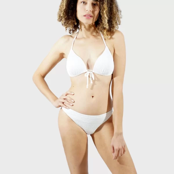 Γυναικείο set bikini ενσωματωμένη push up ενίσχυση bikini κανονική γραμμή.B-C CUP ΛΕΥΚΟ