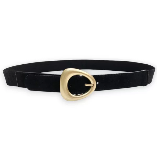 ζώνη ελαστική suede Luna μαύρο