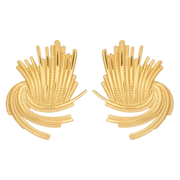 σκουλαρίκια από ατσάλι Τwist χρυσό