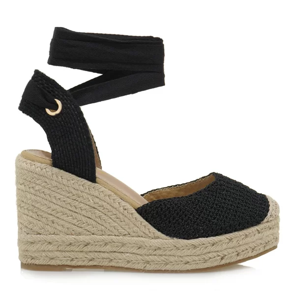 Exe Shoes Εσπαντρίγιες Γυναικείες 39W-429 Μαύρο Κροσέ S439W42977A5