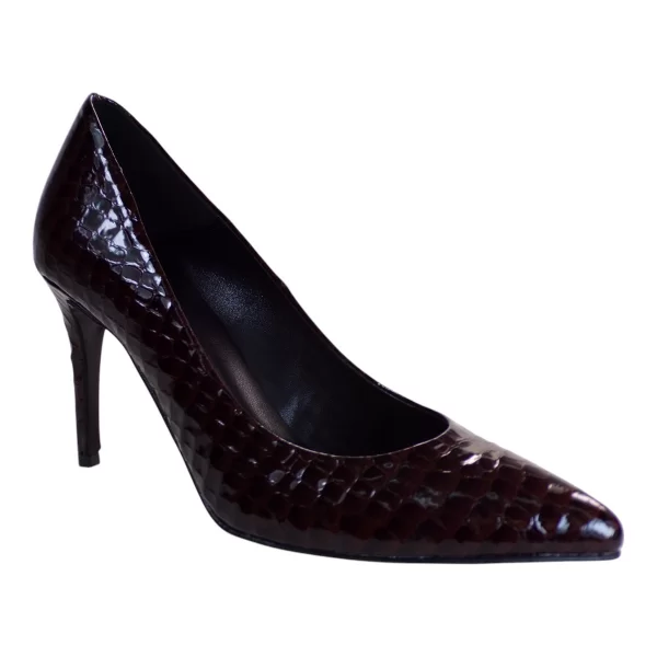 Dominique Shoes Γυναικεία Παπούτσια Γόβες 81001 Καφέ Κροκό