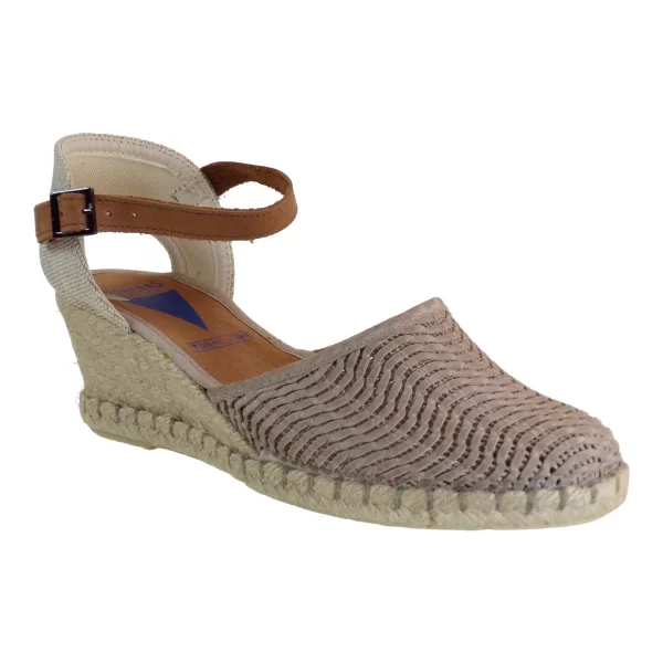 VERBENAS Γυναικεία Πέδιλα Εσπαντρίγιες MALENA-LATO 1540402 Πούρο Δέρμα