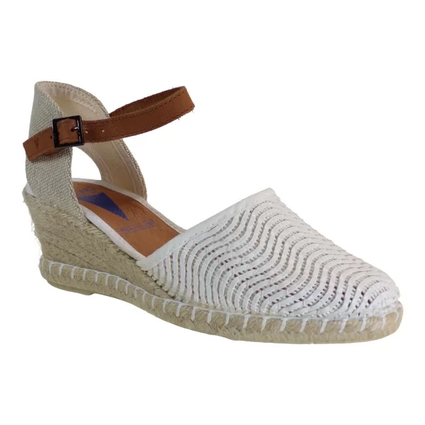 VERBENAS Γυναικεία Πέδιλα Εσπαντρίγιες MALENA-LATO 1540402 Λεύκο Δέρμα