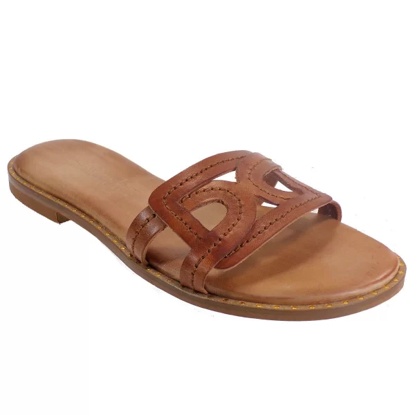 Fratelli Robinson Γυναικεία Παντόφλες 6242 Ταμπά Δέρμα