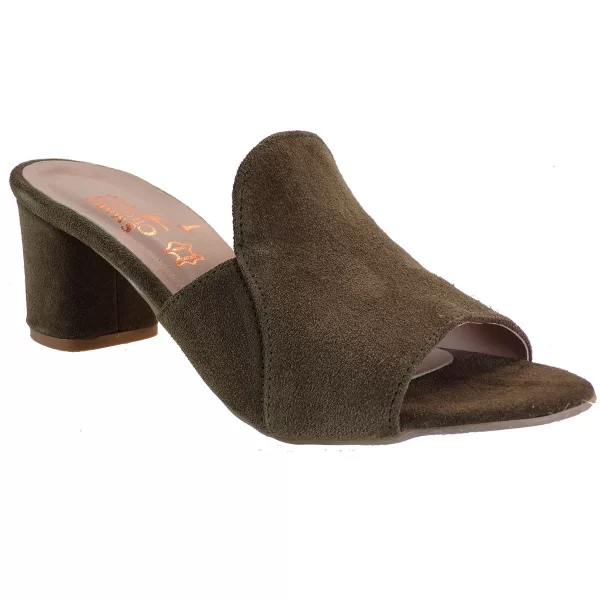 Smart Cronos Γυναικείες Παντόφλες 7242-3654 Λαδί Δέρμα Καστόρι