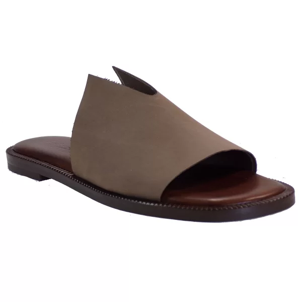 Fratelli Robinson Γυναικεία Παντόφλες 6319 Πούρο Καστόρι Δέρμα