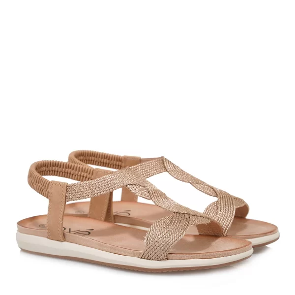 EXE Shoes Γυναικεία Πέδιλα 89Q-411 ΠΛΑΤΙΝΑ ΜΑΚΡΑΜΕ ΚΑΜΗΛΟ U489Q41127C5