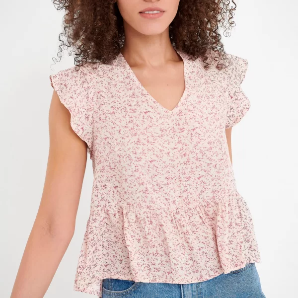 Κοντομάνικο λουλουδάτο τοπ