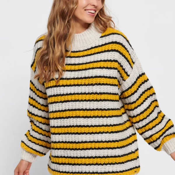 Loose fit πλεκτό πουλόβερ με ρίγες