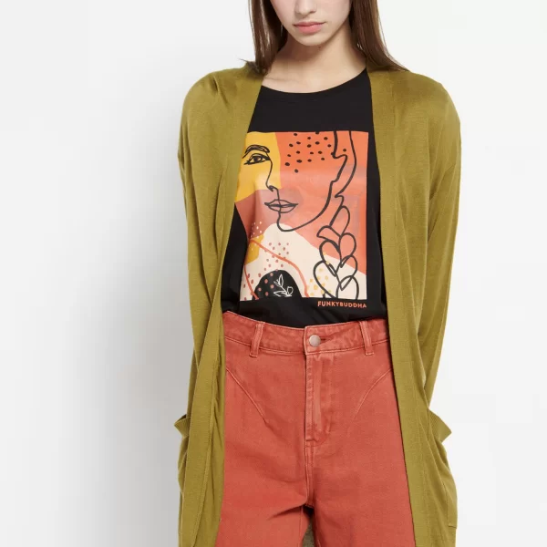 Loose fit μακριά ζακέτα σε λεπτή πλέξη