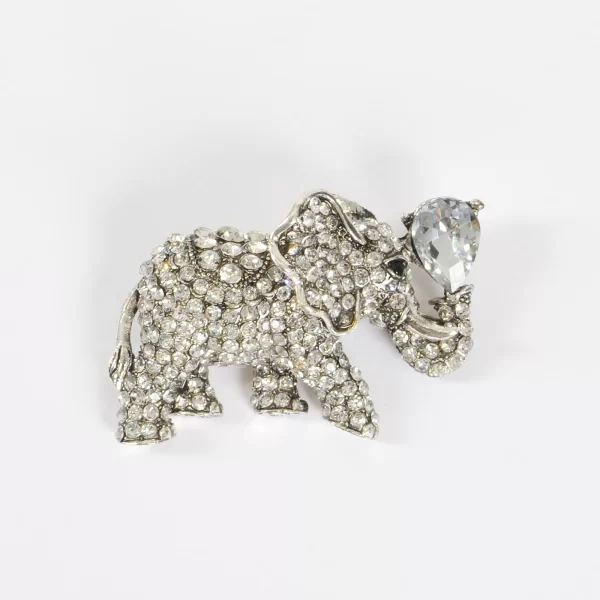 Καρφίτσα ελεφαντάκι με στρας