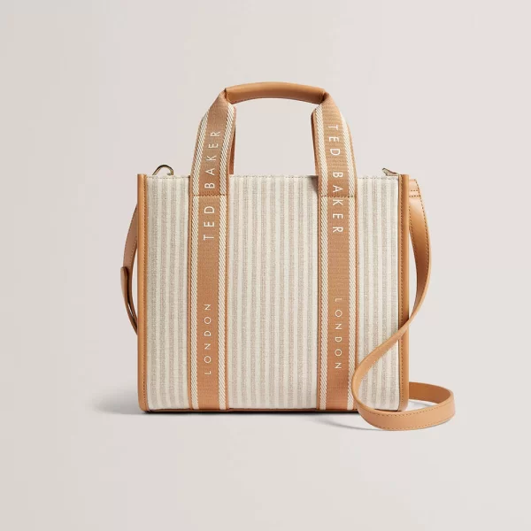 TED BAKER HARLLEE Striped Canvas Small Webbing Cross Body Bag (Διαστάσεις: 25 x 20 x 10εκ.) 279871-CAMEL Camel