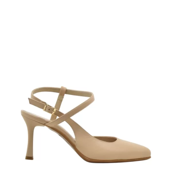 Γυναικείες γόβες Ragazza 081 μπεζ δέρμα