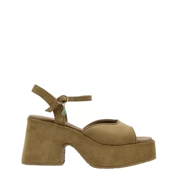 Γυναικείες πλατφόρμες KOMIS&KOMIS E804 κάμελ δέρμα καστόρ