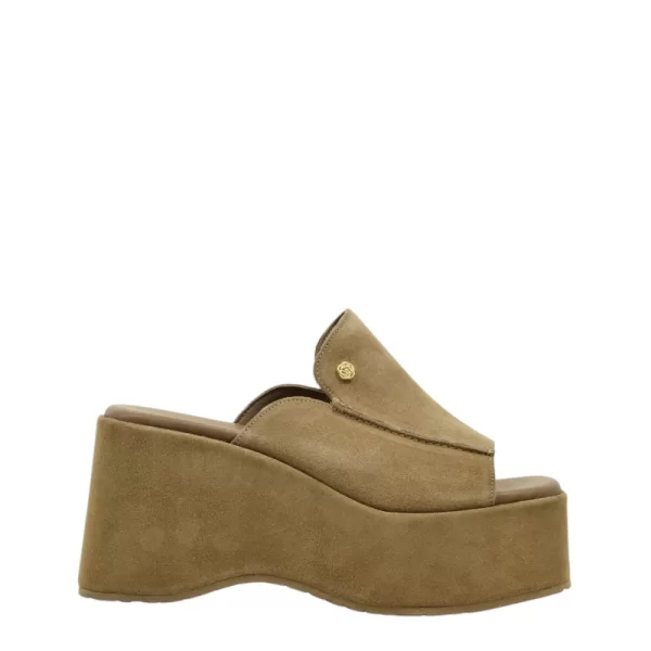 Γυναικείες πλατφόρμες KOMIS&KOMIS E212 κάμελ δέρμα καστόρ