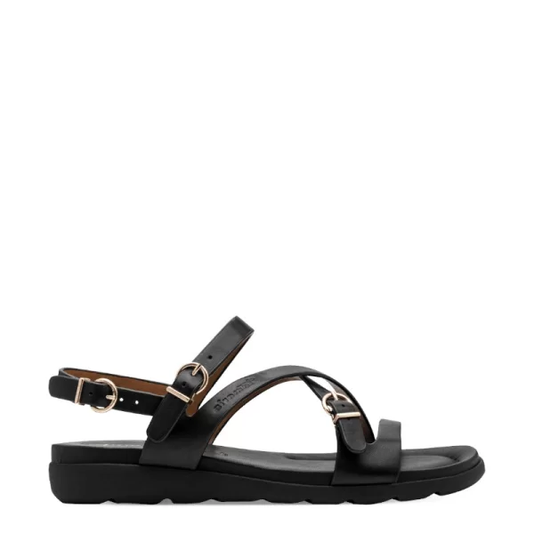 Γυναικεία πέδιλα Tamaris 1-28231-46 001 μαύρο δέρμα