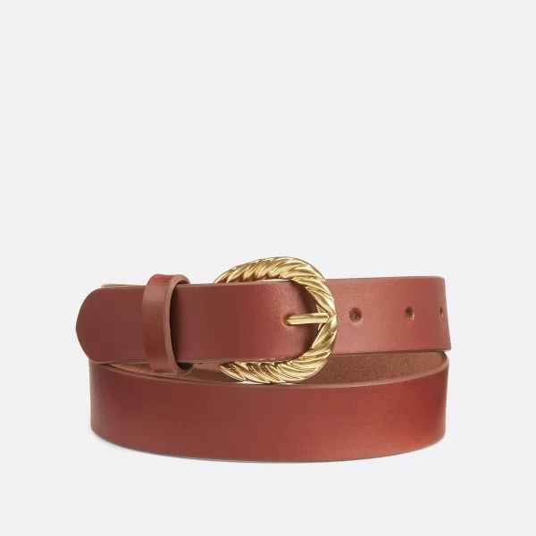 Δερμάτινη ζώνη με χρυσαφί αγκράφα