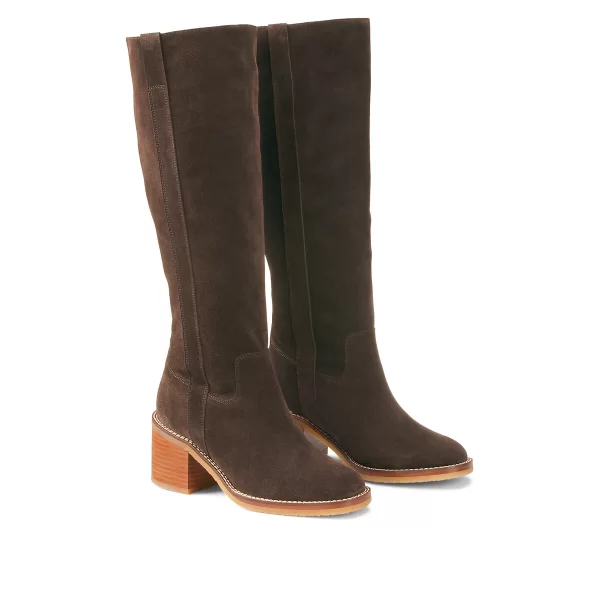 Μπότες από nubuck με φαρδύ τακούνι