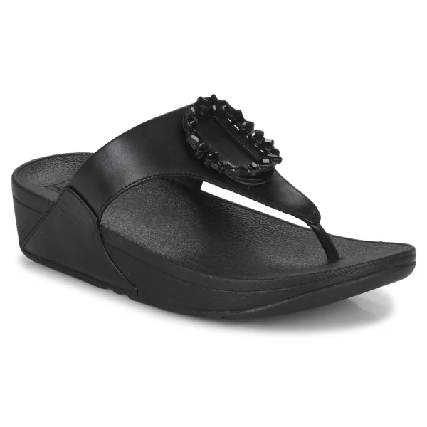 Σαγιονάρες FitFlop LULU CRYSTAL-CIRCLET LEATHER TOE-POST SANDALS
