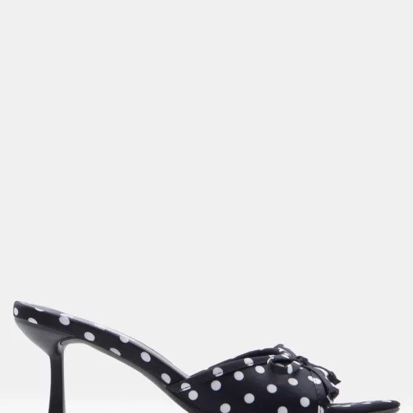 Mules Πουά με Διακοσμητικό Φιόγκο - Μαύρο