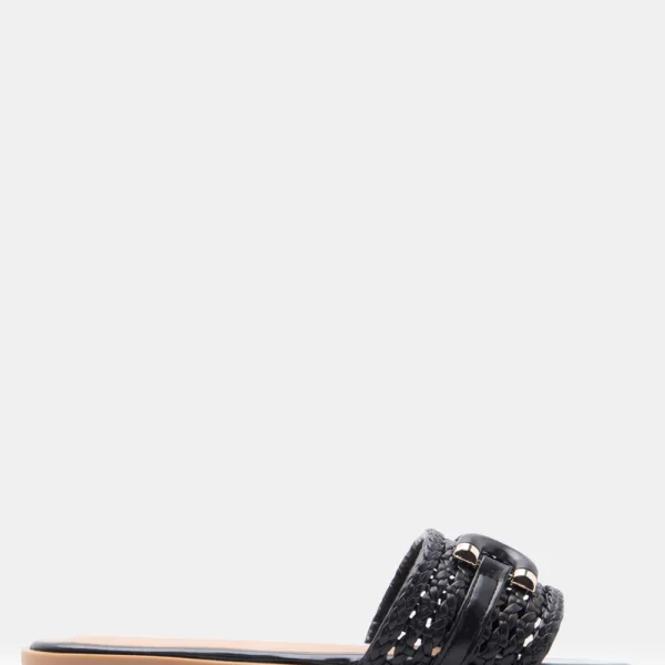 Flatform Σανδάλια με Διακοσμητικό Λουράκι - Μαύρο