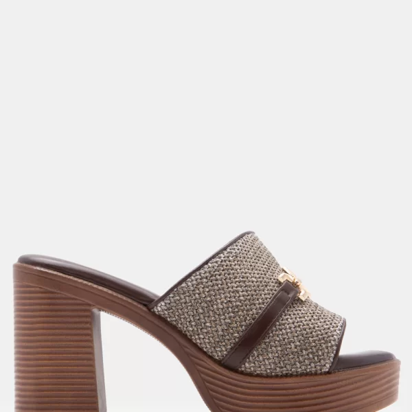 Πλατφόρμες με Φαρδιά Φάσα & Διακοσμητικό - Καφέ