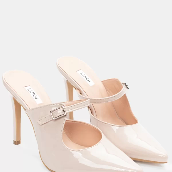 LUIGI DESIGN - Mules με Μπαρέτα - Nude