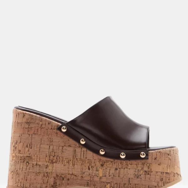 Clogs με Φαρδιά Φάσα - Καφέ Σκούρο