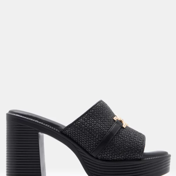 Πλατφόρμες με Φαρδιά Φάσα & Διακοσμητικό - Μαύρο