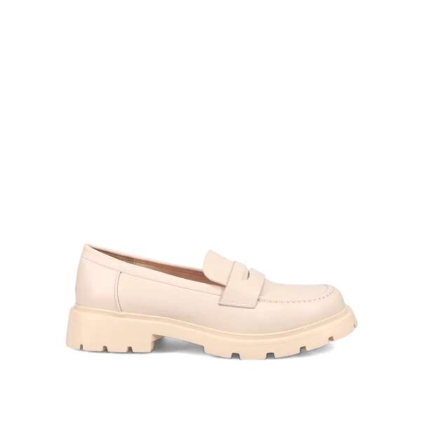 Εκρού chunky loafer