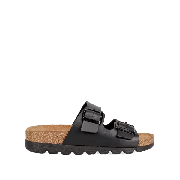 Μαύρο footbed σανδάλι