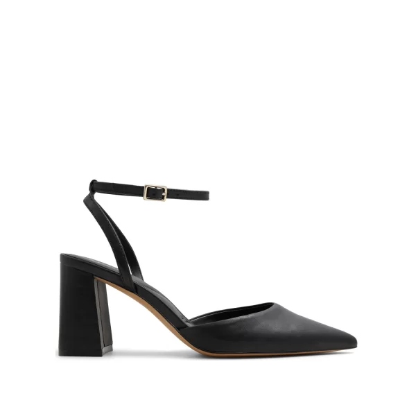 Μαύρη δερμάτινη γόβα ENERELIA