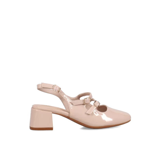 Μπεζ εξώφτερνη γόβα Mary Jane