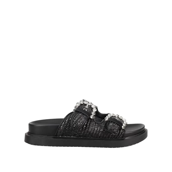 Μαύρο footbed σανδάλι