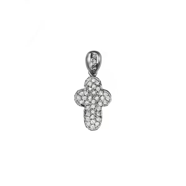 Σταυρός με Διαμάντια Λευκόχρυσος Κ18 - 13006