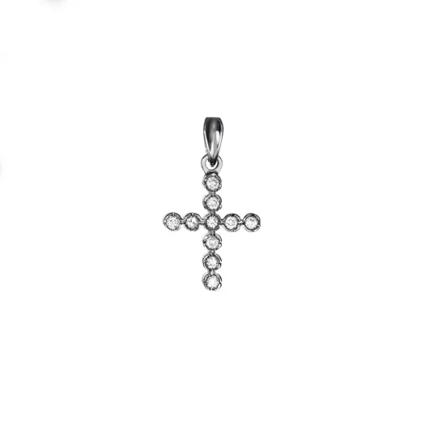 Σταυρός με Διαμάντια Λευκόχρυσος Κ18 - 55005A
