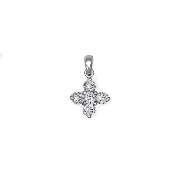 Σταυρός με Διαμάντια Λευκόχρυσος Κ18 - 55024