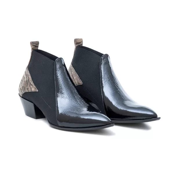 Δερμάτινα Μποτάκια Art 1FW41 Black + Animal