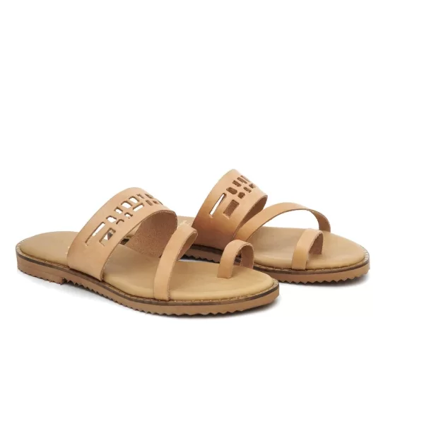 Δερμάτινα Flat Πέδιλα Art 20SS308 Natural