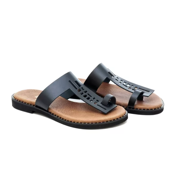 Δερμάτινα Flat Πέδιλα Art 20SS309 Black