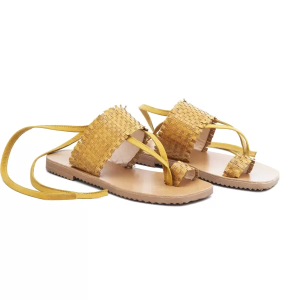 Δερμάτινα Flat Art 1SS03 Mustard