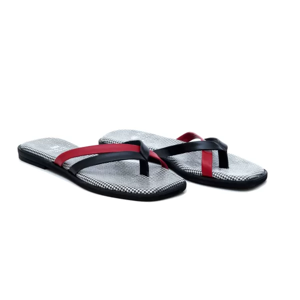 Δερμάτινα Flat Art 1SS17 Black + Red-Piet de poule